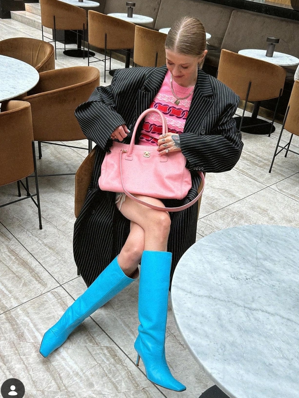 ACNE STUDIOS Blue leather boots size-7 - Picture 7 of 7